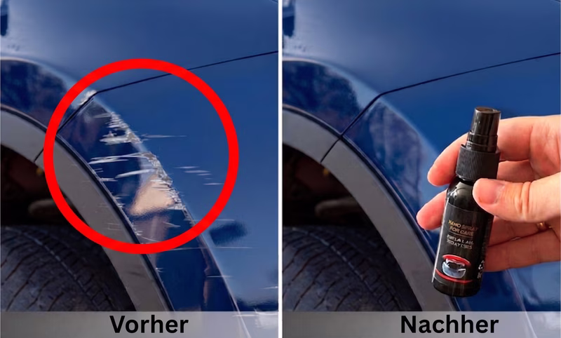 Mikrofasertuch wischt Kratzer weg und hinterlässt eine glatte Lackoberfläche.