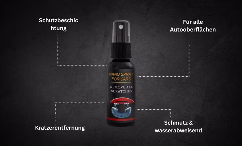 Schicke NuraFix-Flasche mit Auftragsschwamm auf einer sauberen Werkbank.